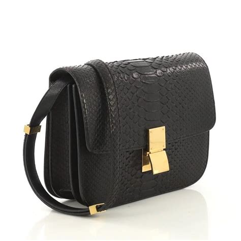 celine small box bag black|Celine box bag python price.